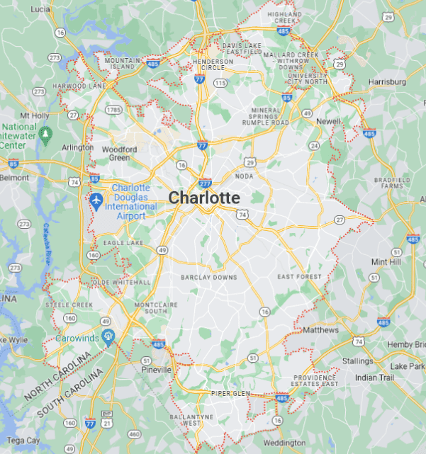 map of charlotte nc
